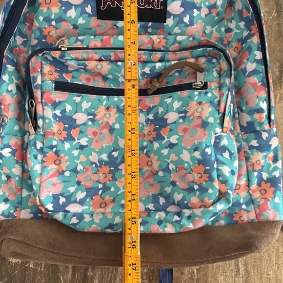 JanSport Right Pack Expressions Backpack Floral Print Originals Suede Bottom - Picture 7 of 7